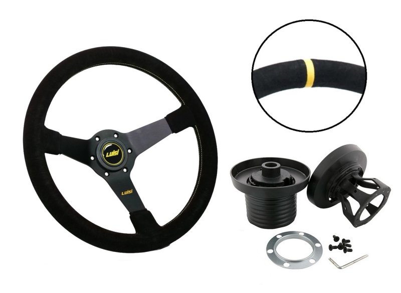 Set Luisi Mirage Sportlenkrad Wildleder schwarz geschüsselt & Nabe passend für Opel Calibra 1989-1998 W5207